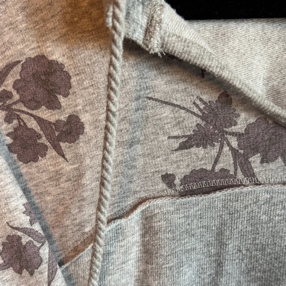 Maurices Light Gray Floral Lace-Up Hoodie - Picture 2 of 4